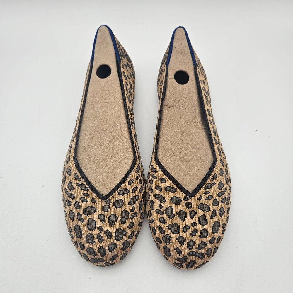 Rothys The Flat Spotted Leopard Round Toe Slip On Flats Womens Sz 12 NEW